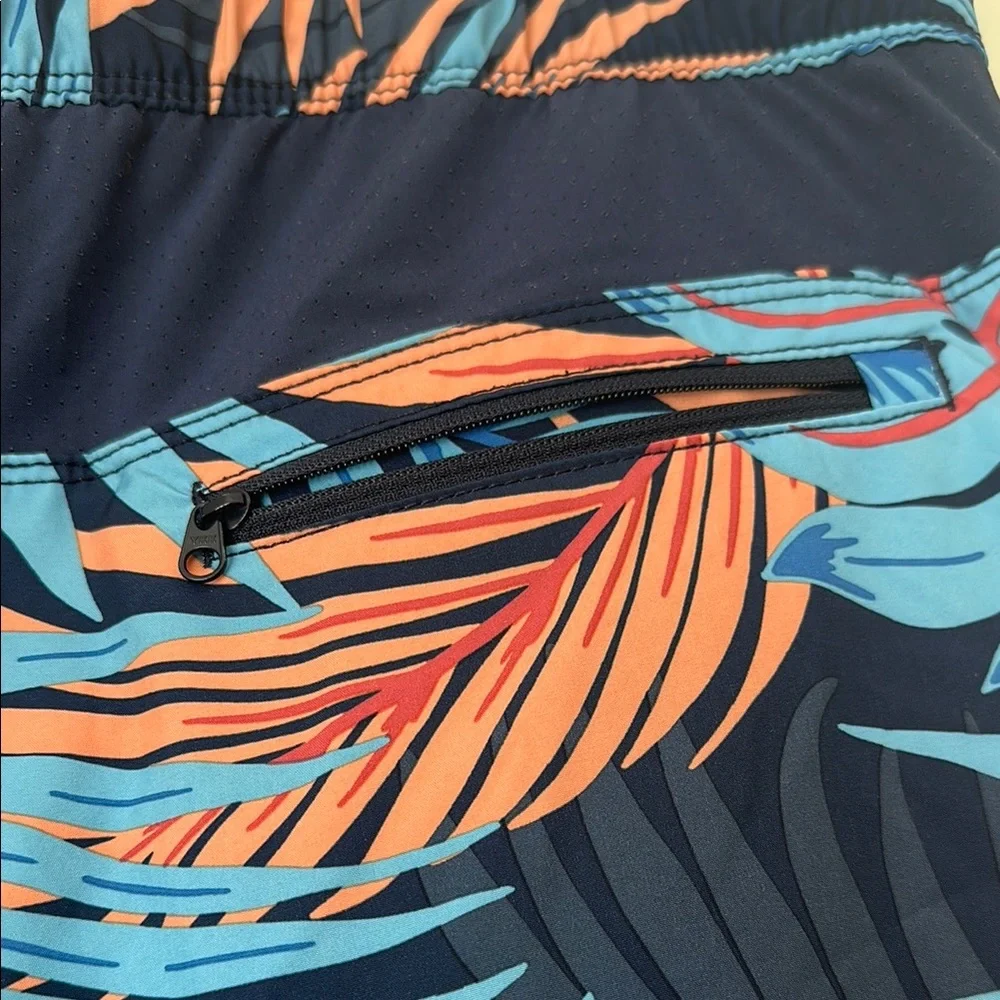 Speedo Blue and Orange Tropical Swim Shorts - Picture 5 of 6